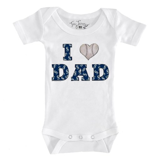 Seattle Mariners Tiny Turnip Infant I Love Dad Bodysuit - White