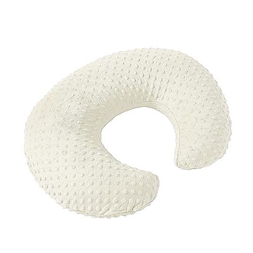 DONOMILO Minky Dots Nursing Pillow Cover, Case Plush Breathable Breastfeeding Pillow Slipcover Fits Nursing Pillow, Super Soft Snug Positioners for Baby Boy Baby Girl (Pristine)