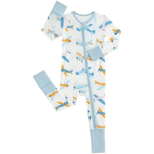 Baby Boys Girls Footless Pajamas - Viscose from Bamboo Zippy Pjs Sleep 'N Play - Infant One Piece Romper - 0-24 Months