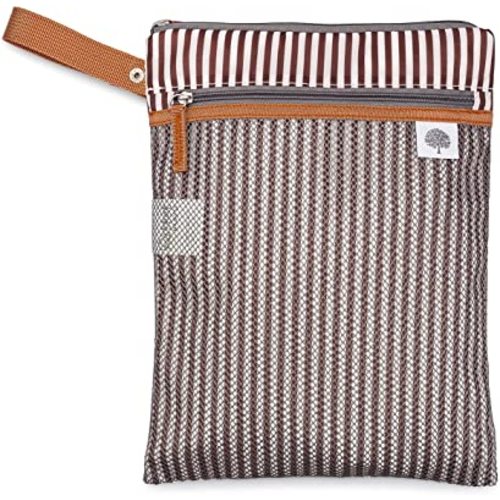 Parker Baby Cloth Diaper Wet Dry Bag - Waterproof Reusable Diaper Bag Accessory with Mesh Organizer and Zippered Pocket for Soiled or Wet Clothes, Diapers, Wipes, Swimsuits