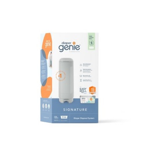 Diaper Genie Signature Diaper Pail with 18 Bags, Color: Gray