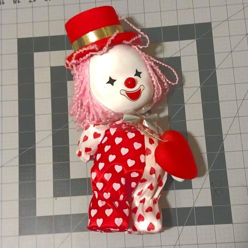 Vintage Musical Dancing Clown Doll Toys Standing Unique Odd oddity Decor Creepy Music Clowns Cute Heart Pastel Big Decor Wind-up wind up