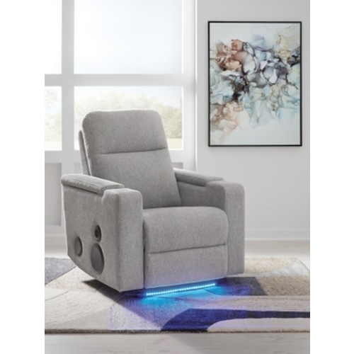 Landdin Next-Gen Nuvella™ Performance Fabric Triple Power Glider Recliner with Audio System