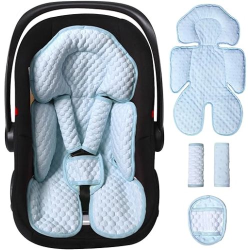 Infant Car Seat Insert, Reversible Baby Carseat Cushion 2-in-1 for Newborns Toddlers Head & Body Support Pad for Carseats, Strollers, Swings, Bouncers