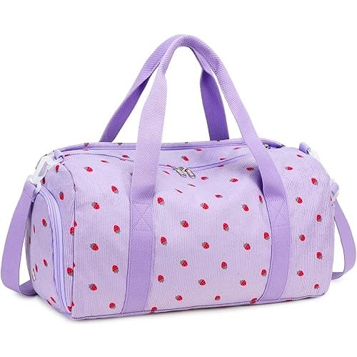 BLUBOON Duffle Bag Girls Kids Cute Gym Bag with Shoes Compartment & Wet Separation Waterproof Sports Overnight Travel Bag
