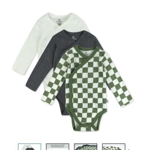 3-Pack Organic Cotton Long Sleeve Side-Snap Bodysuits | Honest Baby Clothing
