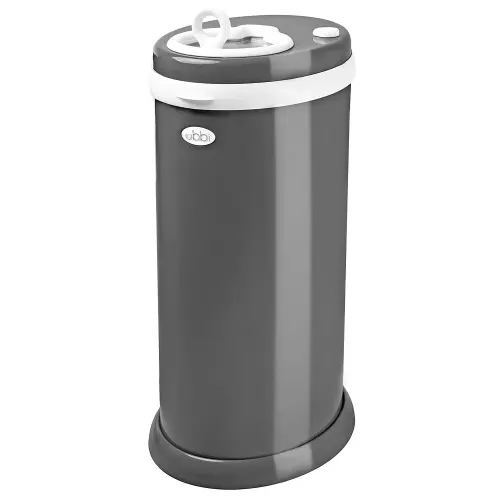 Ubbi Steel Diaper Pail, Odor Locking, No Special Bag Required, Award-Winning, Registry Must-Have, Slate