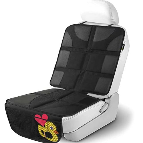 Baby Car Seat Protector for Child Car Seat - Water Resistant Mesh Pockets Carseat Seat Protector for Under Car Seat - Car Seat Protector for Leather Seats - Seat Cover Pad for Dogs