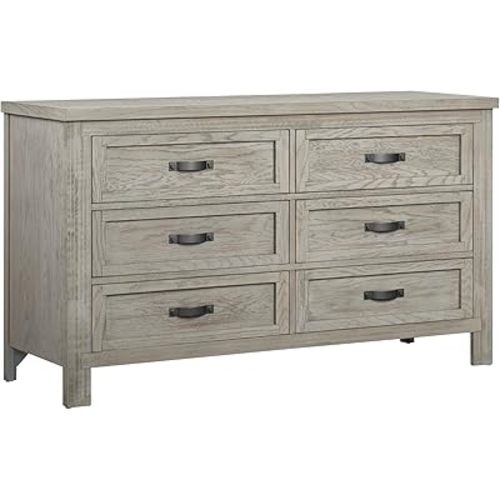 Soho Baby Hanover Premium Soft Closing 6-Drawer Dresser, Oak Gray