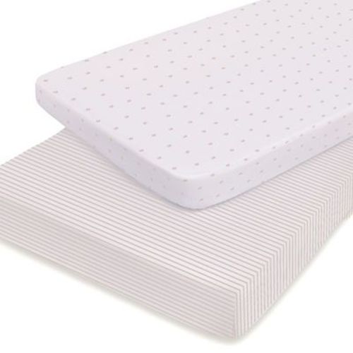 Ely's & Co. Baby Fitted Pack n Play Sheets - Baby Girl 2 Pack