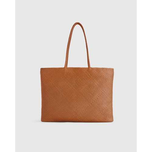 Italian Leather Handwoven Tote