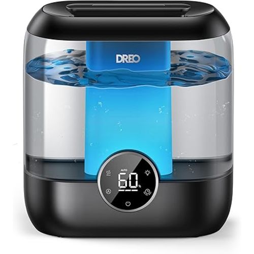 Dreo 6L Top Fill Humidifiers for Bedroom, 60H Runtime, 28 dB Quiet Supersized Cool Mist Humidifiers for Large Room, Ultrasonic Humidifier for Home, Plant, Baby, Night Light, Indoor