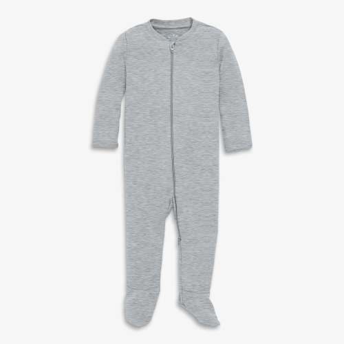 Primary Baby Organic Zip Footie - Newborn, Heather Gray