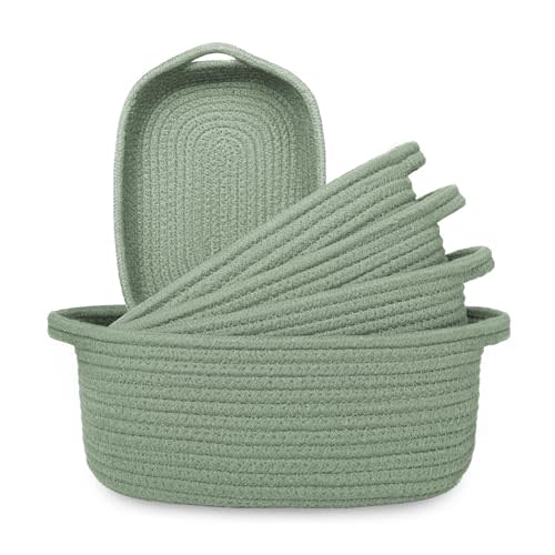 Cozytoon 5-Piece Storage Basket Set - Durable Cotton Rope Storage Bins for Bathroom, Kitchen, Nursery, and Living Room Organization - Multi-Use Baskets for Shelves, Clothes, Towels and Laundry