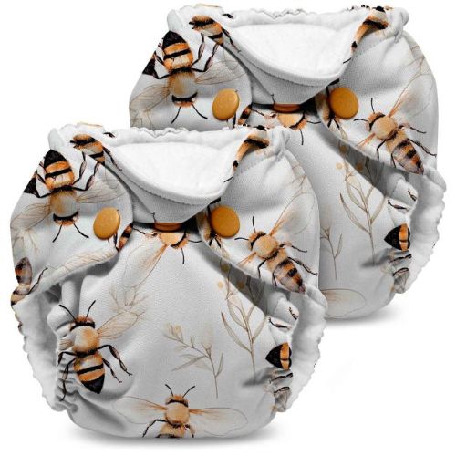 Kanga Care Lil Joey Newborn All In One Aio Cloth Diaper (2pk) Harmony White 4-12 Lbs
