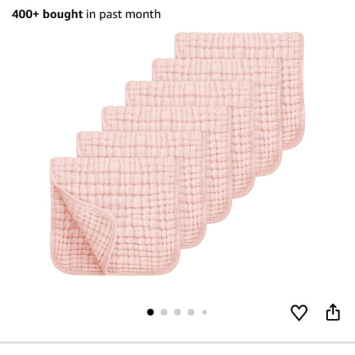 Looxii Muslin Burp Cloths 100% Cotton Muslin Cloths 12 Pack Large 20''x10'' Extra Soft and Absorbent Baby Burping Cloth for Boys and Girls (Apricot)