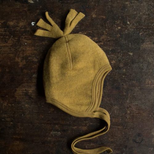 Baby Merino Wool Fleece Hat - Saffron Melange