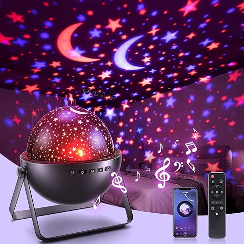 One Fire Star Projector Night Light for Kids Room, Bluetooth Speaker+Remote, 48 Lighting Cool Star Light Projector, Kids Room Decor, Christmas Gifts