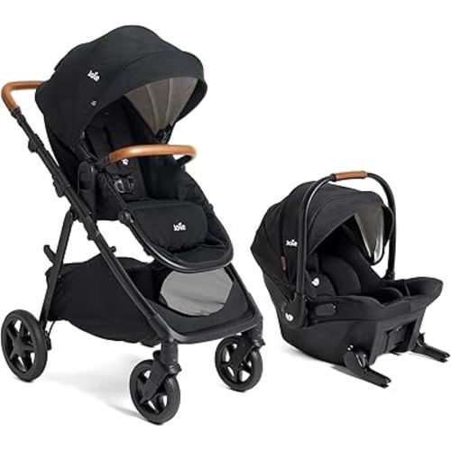 Ginger and Mint Latch Travel System – 4-in-1 Travel System with Base-Free Infant Car Seat & Stroller, Built-in Latch for Easy Install and an Included All-Terrain Stroller (Shale)