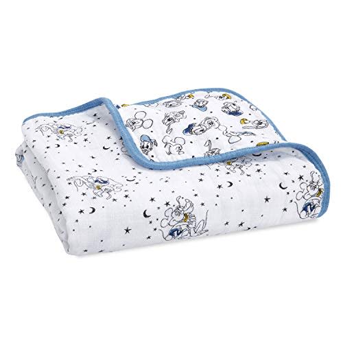 aden + anais Dream Blanket, Boutique Muslin Baby Blankets for Girls & Boys, Ideal Lightweight Newborn Nursery & Crib Blanket, Unisex Toddler & Infant Bedding, Shower Gifts, Mickey and Goofy Star Gazer