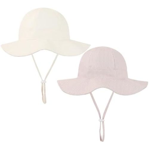 Baby Girl Sun Hat Toddler Beach Hats with UPF 50+ Protective Infant Summer Hat with Wide Brim Baby Girls Bucket Hat Swim Hat