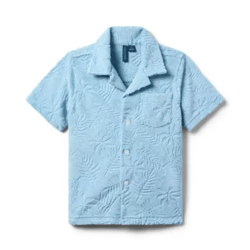 Boy Aquamarine The Terry Cabana Shirt by Janie and Jack