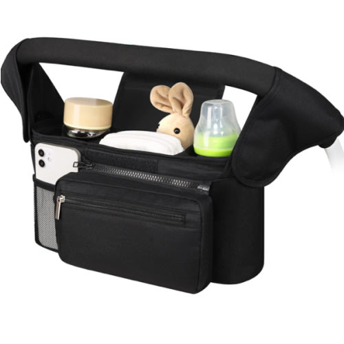 Accmor Universal Stroller Organizer with Insulated Cup Holder Detachable Phone Bag and Shoulder Strap,Stroller Bag Caddy Organizer Accessories Fits for Uppababy, Baby Jogger, Britax Strollers