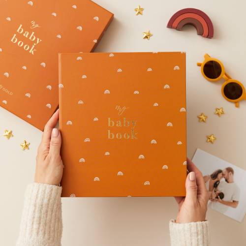 My Baby Book, Baby Memory Book - Rainbow - baby record book, folder, record book, journal for newborn, gift for new parents, mum-to-be