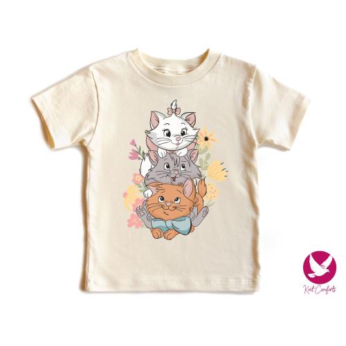 Vintage 70s The Aristocats Kids Floral Shirt, Disney The Aristocats Toddler Gift, Marie Berlioz Toulouse Kids Tee, Disney Aristocats Onesie®