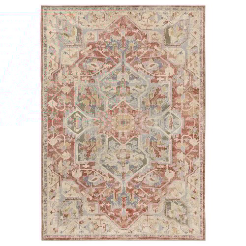 JÄRNVÄG Rug, low pile - ornament pattern pink/beige 5 ' 3 "x7 ' 7 "