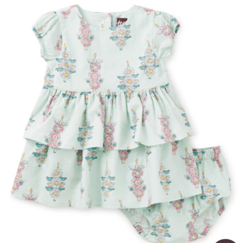 Puff Sleeve Baby Dress Set | Tea Collection