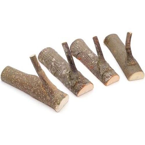 YANGQIHOME Pack of 4 Vintage Real Wood Tree Branch Wall Hook,Rustic Decorative Wood Adhesive Hooks. Key Holder, Coat Hook,Strong Suction Hooks. (Width 3cm-4cm)