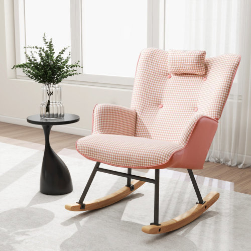 Nursery Rocking Chair, Upholstered Glider Chair for Living Room Bedroom Offices