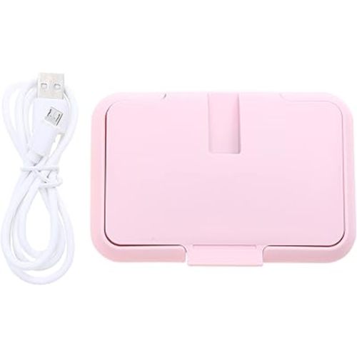 8W Baby Wipe Warmer Portable Baby Dispenser Plastic Tissue Storage Box Dispenser Holder for Home Car Pink