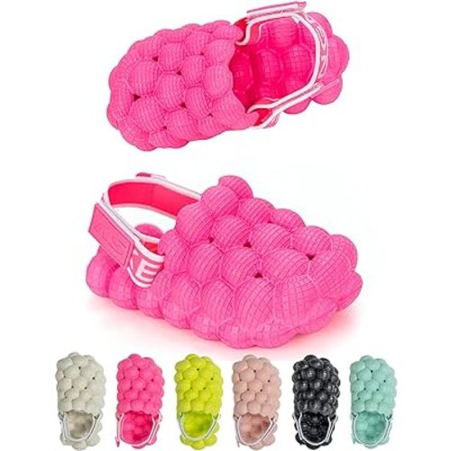 Bubble Slides For Kids Massage Golf Ball Slides Sandals Funny Slippers Girls Soft Breathable Beach Sandals Adjustable Elastic Band Boys Slippers for Inside/outside, Spa, Bedroom, Shower, Gym, Bath