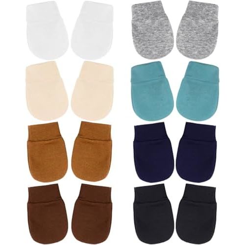 BQUBO Newborn Infant Toddler Mittens No Scratch Cotton Elastic Wrist Gloves Hypoallergenic for 0-6 Months Baby Boys Girls
