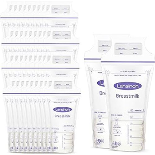 Lansinoh Breastmilk Storage Bags, 50 Count, 4 Ounce, Easy to Use Milk  Storage Bags for Breastfeeding, Presterilized, Hygienically Doubled-Sealed,  for