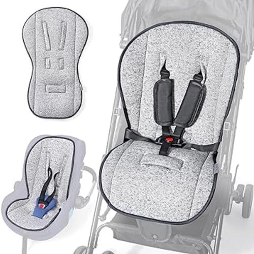 Orzbow Universal Baby Stroller Seat Liners, Reversible Breathable & Soft Newborn Stroller Mat with Air Mesh, 29.5x18'', Multifunctional Baby Cushion Pad for Strollers, Car Seats and High Chairs, Grey