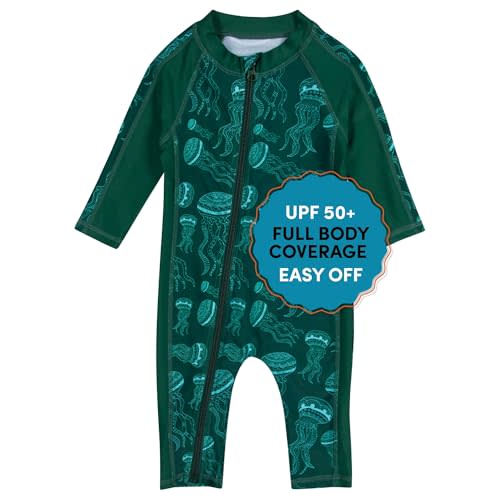 SwimZip Boys' Long-Sleeve UPF 50+ Swimsuit for Baby, Toddler, & Little Boys