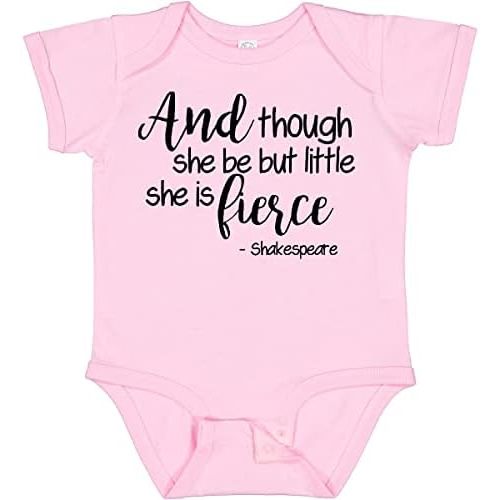 inktastic Though She Be But Little She Is Fierce Quote Shakespeare Baby Bodysuit