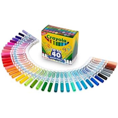 Crayola Ultra Clean Washable Markers (40 Count), Coloring Markers for Kids, Art Supplies, Marker Set, Gifts for Kids, 3, 4, 5