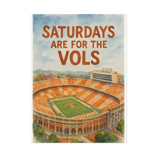 Tennessee Vols Poster watercolor, CollegeFootball Art, Home Decor, Gift for Fans, Saturdays Are for the Vols, Game Day Decor, DORM ROOM