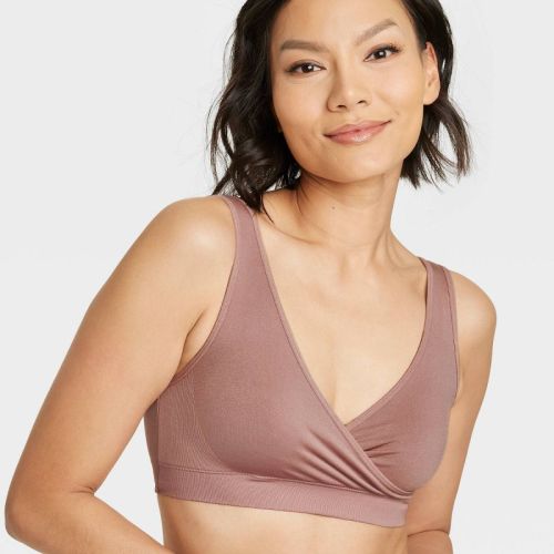 Women's Nursing 2pk Pullover Seamless Sleep Bra - Auden™ White/mauve M