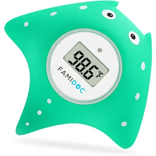 Baby Bath Thermometer with Room Thermometer - Famidoc FDTH-V0-22 New Upgraded Sensor Technology for Baby Health Bath Tub Thermometer Floating Toy Thermometer (Blue)