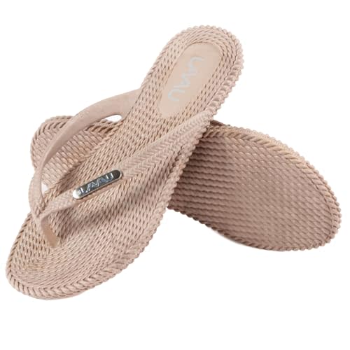 LAVAU Flip Flops for Women, Waterproof Non Slip Thong Sandals for Shower Beach Pool, 100% Recyclable