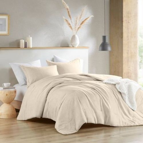 Twin/Twin Extra Long Camden Chambray Solid Print Comforter Set Neutral - 510 Design: Microfiber, OEKO-TEX Certified