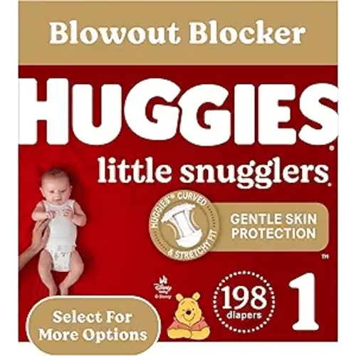 Baby Diapers Size 1 (8-14 lbs), 198ct, Huggies Little Snugglers Newborn Diapers