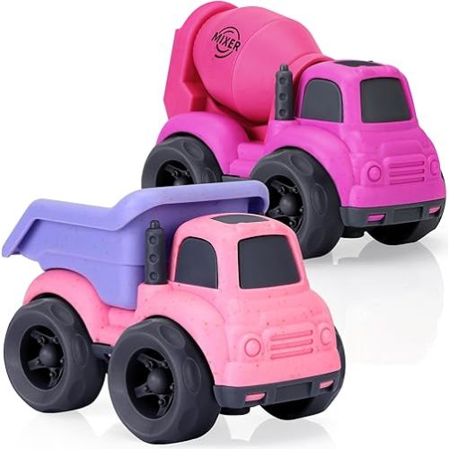 Toddler Toys for 2 Year Old Girl, Dump Truck Toys and Mixer Cement, BPA Free, Phthalates Free, PVC, Outdoor Toys for Toddlers 2-3, Ideal Toy Cars for 2 3 4 Year Old Girls Christmas Birthday Gift