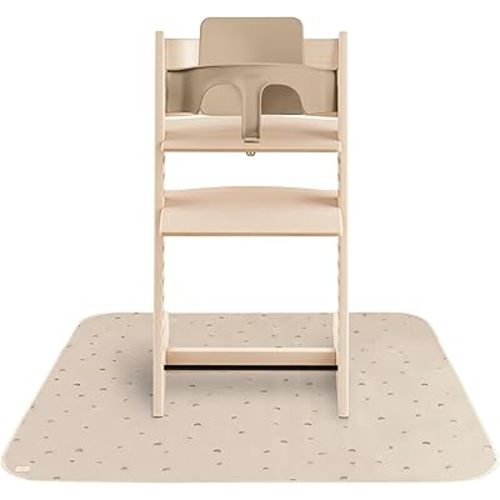 mushie Baby Splat Mat 42.5x42.5 Inch (Rainbows) | Water Resistant for Under High Chair and Infant Play