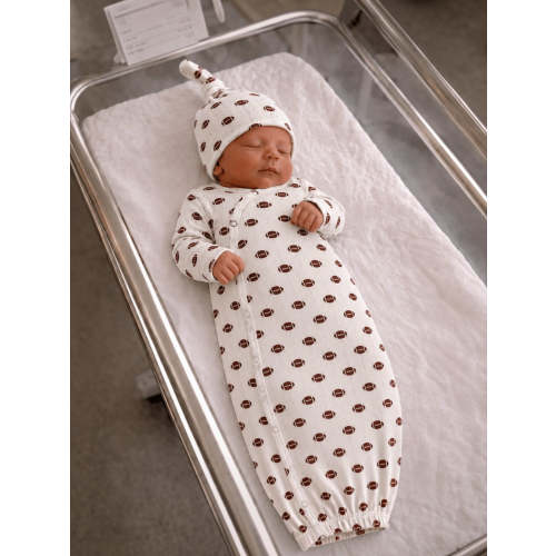 Football | Organic Cotton Pointelle Baby Clothes Gown – SpearmintLOVE